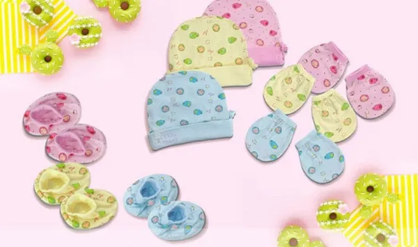 Bộ nón, bao tay, bao chân BabyMommy Bamboo - Màu ngẫu nhiên