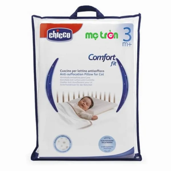 Gối chống ngạt Chicco với chất liệu cao cấp cho bé cảm giác thoải mái khi ngủ